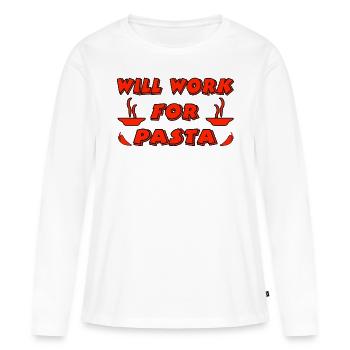 Nudeln - Frauen Premium Bio Langarmshirt - Weiß - Vorne - Julia (174cm)
