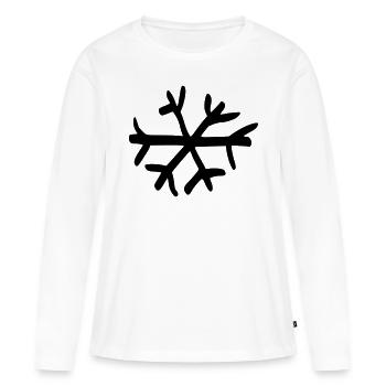Flocon de neige - T-shirt manches longues Premium bio Femme - blanc - Devant - Julia (174cm)