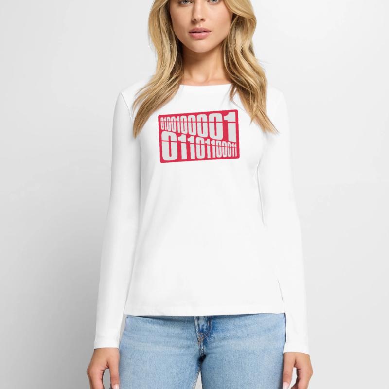 Binary Code Program Language Women's Premium Organic Long Sleeve Shirt