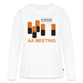 Piles de réunion AA - T-shirt manches longues Premium bio Femme - blanc - Devant - Julia (174cm)