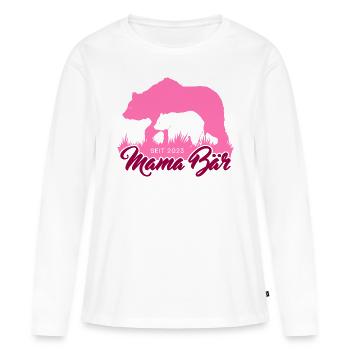 Mama Bär seit 2023 Muttertag Geschenk Weihnachten - Frauen Premium Bio Langarmshirt - Weiß - Vorne - Julia (174cm)