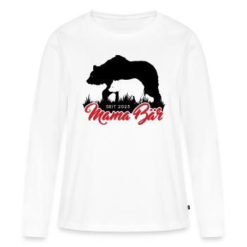 Mama Bär seit 2023 Muttertag Geschenk Weihnachten - Frauen Premium Bio Langarmshirt - Weiß - Vorne - Julia (174cm)