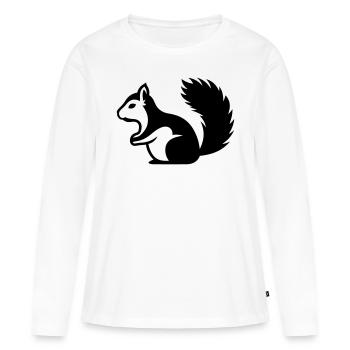 Ecureuil - T-shirt manches longues Premium bio Femme - blanc - Devant - Julia (174cm)
