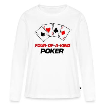 poker four of a kind - Frauen Premium Bio Langarmshirt - Weiß - Vorne - Julia (174cm)