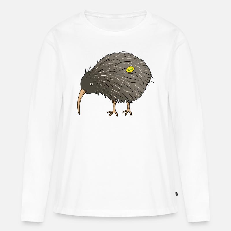 Bio-Kiwis - Frauen Premium Bio Langarmshirt - Weiß