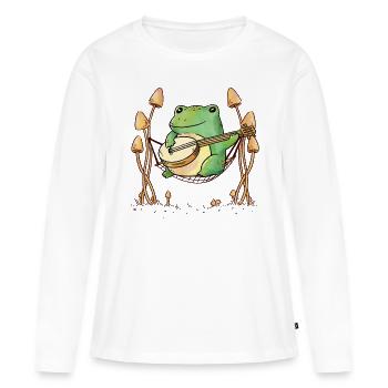 Grenouilles Hamac Guitare Musique - T-shirt manches longues Premium bio Femme - blanc - Devant - Julia (174cm)
