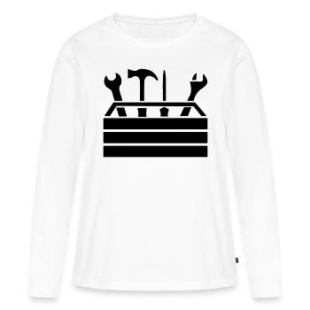 Tools Workshop Toolbox 1 - Women's Premium Organic Long Sleeve Shirt - white - Front - Julia (174cm)