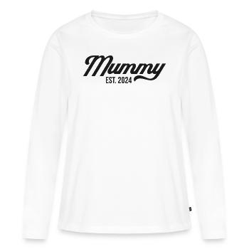 Mumie Est 2024 - Frauen Premium Bio Langarmshirt - Weiß - Vorne - Julia (174cm)