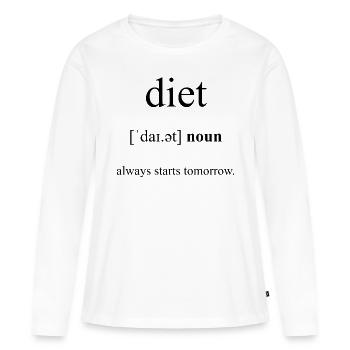 Diet | Diät Definition Dictionary - Frauen Premium Bio Langarmshirt - Weiß - Vorne - Julia (174cm)