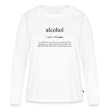 Dictionnaire des définitions de l'alcool - T-shirt manches longues Premium bio Femme - blanc - Devant - Julia (174cm)