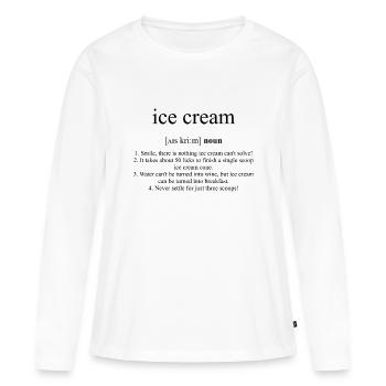 Crème Glacée - T-shirt manches longues Premium bio Femme - blanc - Devant - Julia (174cm)