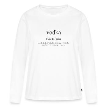 Vodka (Vodka) Dictionnaire de définition - T-shirt manches longues Premium bio Femme - blanc - Devant - Julia (174cm)