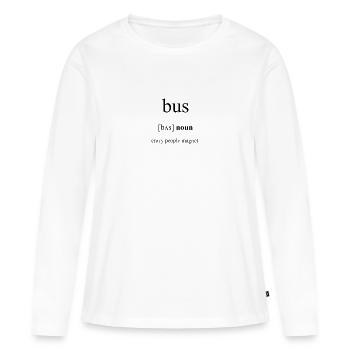 Bus - T-shirt manches longues Premium bio Femme - blanc - Devant - Julia (174cm)