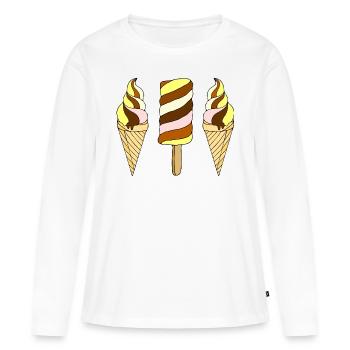 Eis - Frauen Premium Bio Langarmshirt - Weiß - Vorne - Julia (174cm)