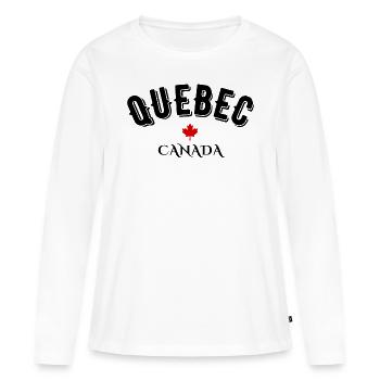 Quebec canada - T-shirt manches longues Premium bio Femme - blanc - Devant - Julia (174cm)