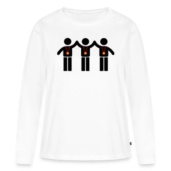Gewinner Team - Frauen Premium Bio Langarmshirt - Weiß - Vorne - Julia (174cm)