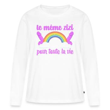 EVJF Accessoire Zizi Enterrement Vie Jeune Fille - T-shirt manches longues Premium bio Femme - blanc - Devant - Julia (174cm)