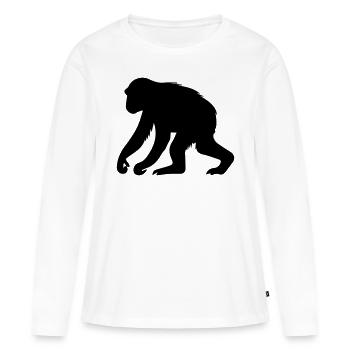 singe - T-shirt manches longues Premium bio Femme - blanc - Devant - Julia (174cm)