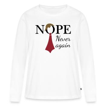 Non. Plus jamais - T-shirt manches longues Premium bio Femme - blanc - Devant - Julia (174cm)