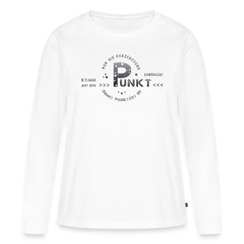 pour aller à l’essentiel pour aller à l’essentiel - T-shirt manches longues Premium bio Femme - blanc - Devant - Julia (174cm)