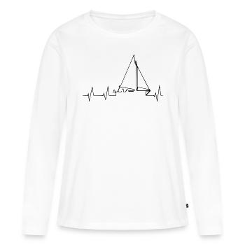 Segelboot Heartbeat Segelboot Segelboot - Frauen Premium Bio Langarmshirt - Weiß - Vorne - Julia (174cm)