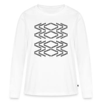 Motif en zigzag - T-shirt manches longues Premium bio Femme - blanc - Devant - Julia (174cm)
