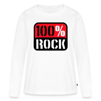 100% Percent Rock Heavy Metal Musique Texte Logo Fun - T-shirt manches longues Premium bio Femme - blanc - Devant - Julia (174cm)
