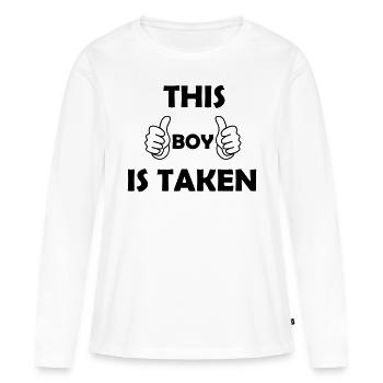 Ce garçon est pris - T-shirt manches longues Premium bio Femme - blanc - Devant - Julia (174cm)