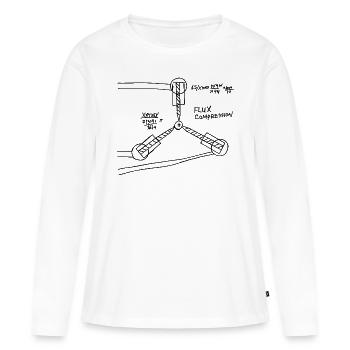 Flussmittel-Kompression - Frauen Premium Bio Langarmshirt - Weiß - Vorne - Julia (174cm)