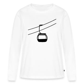 eine einzelne gondelbahn seilbahn gondel winter ur - Frauen Premium Bio Langarmshirt - Weiß - Vorne - Julia (174cm)