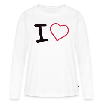 J’aime - T-shirt manches longues Premium bio Femme - blanc - Devant - Julia (174cm)