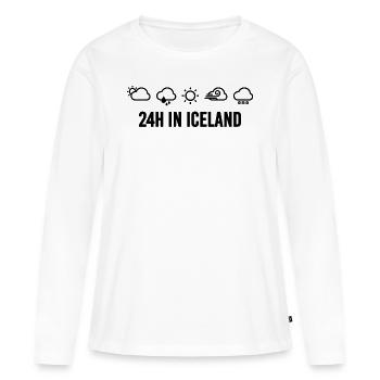 Island Wetter Iceland Vorhersage - Frauen Premium Bio Langarmshirt - Weiß - Vorne - Julia (174cm)