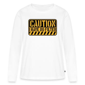 attention pas de citation de filtre - T-shirt manches longues Premium bio Femme - blanc - Devant - Julia (174cm)