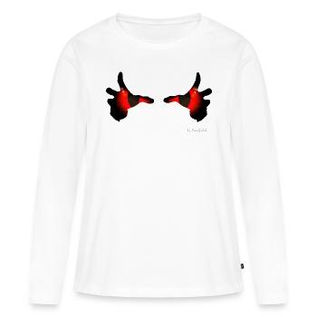Devil Eyes - Frauen Premium Bio Langarmshirt - Weiß - Vorne - Julia (174cm)