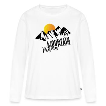 Mountain-Mama-Logo - Frauen Premium Bio Langarmshirt - Weiß - Vorne - Julia (174cm)
