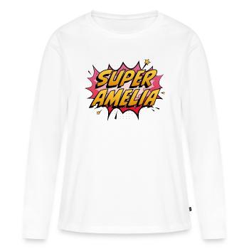 Super Amelia - Frauen Premium Bio Langarmshirt - Weiß - Vorne - Julia (174cm)
