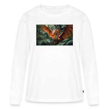 Un dragon vert orange réaliste dans l’outback - T-shirt manches longues Premium bio Femme - blanc - Devant - Julia (174cm)