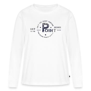 Aller à l’essentiel - T-shirt manches longues Premium bio Femme - blanc - Devant - Julia (174cm)
