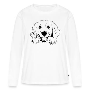 Golden retriever - T-shirt manches longues Premium bio Femme - blanc - Devant - Julia (174cm)