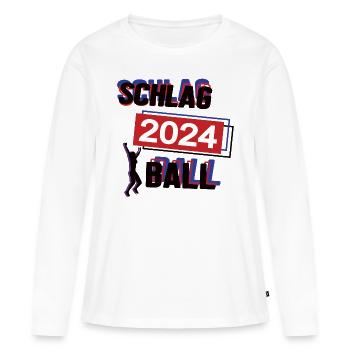 Schlagball Spielerin Team Turnier Mannschaft 2024 - Frauen Premium Bio Langarmshirt - Weiß - Vorne - Julia (174cm)
