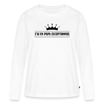 Papa exceptionnel - T-shirt manches longues Premium bio Femme - blanc - Devant - Julia (174cm)