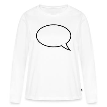 Conception de bulles de dialogue - T-shirt manches longues Premium bio Femme - blanc - Devant - Julia (174cm)