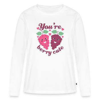 Beere Niedlich - Frauen Premium Bio Langarmshirt - Weiß - Vorne - Julia (174cm)
