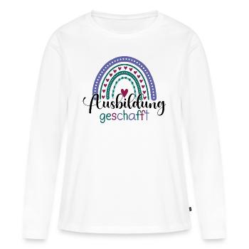 Ausbildung Geschafft Abschiedsgeschenk Ausbildung - Frauen Premium Bio Langarmshirt - Weiß - Vorne - Julia (174cm)