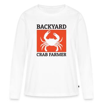 Backyard Crab Farmer Animal Farming Farm Funny - Women's Premium Organic Long Sleeve Shirt - white - Front - Julia (174cm)