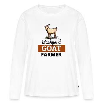 Backyard Goat Farmer Animal Farming Farm Funny - Women's Premium Organic Long Sleeve Shirt - white - Front - Julia (174cm)