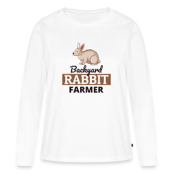 Backyard Rabbit Farmer Animal Farming Farm Funny - Women's Premium Organic Long Sleeve Shirt - white - Front - Julia (174cm)
