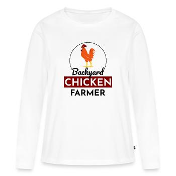 Backyard Chicken Farmer Animal Farming Farm Funny - Women's Premium Organic Long Sleeve Shirt - white - Front - Julia (174cm)