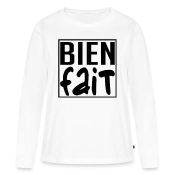 Bien fait - T-shirt manches longues Premium bio Femme - blanc - Devant - Julia (174cm)