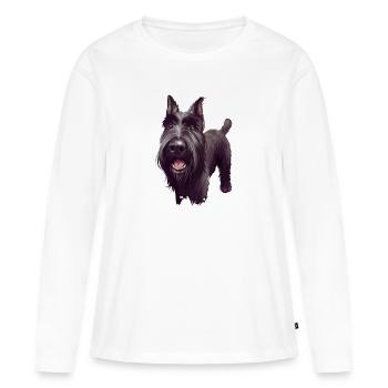 Mittelschnauze Standard Schnauzer Illustration de chien - T-shirt manches longues Premium bio Femme - blanc - Devant - Julia (174cm)
